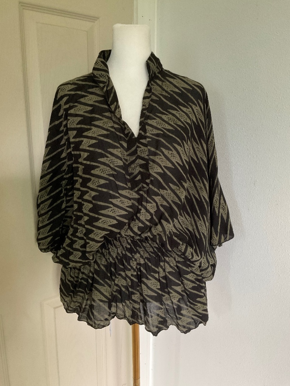Black and Olive blouse